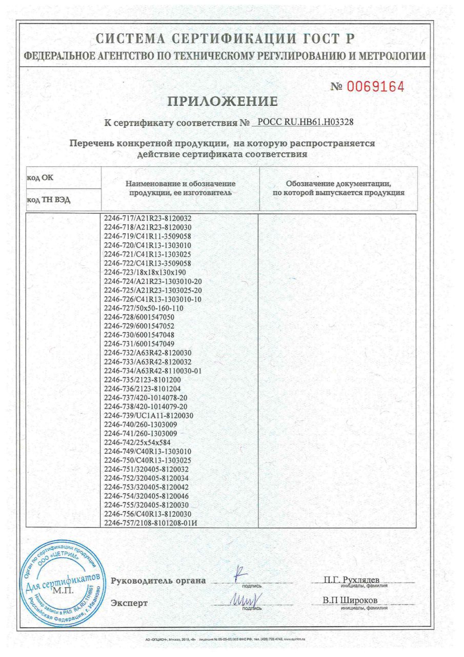 Сертификат соответствия hb61.h10769